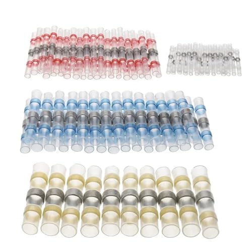 100Pcs Mixed Electrical Heat Shrink Wire Connectors Solder Sleeves Cable Soldering Butt Terminals Crimp Connector von GHNQBAHID