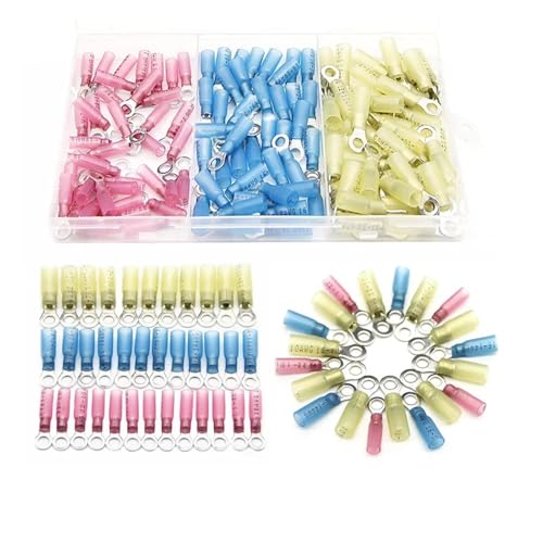120Pcs M5 Heat Shrink Ring Eyelet Connectors Electrical Wire Butt Connector Splice Crimp Terminals 22-10AWG Kit 120Pcs M5 Heat Shrink Ring Eyelet Connectors Electrical Wire Butt Connector Splice Crimp Terminals 22-10AWG Kit von GHNQBAHID