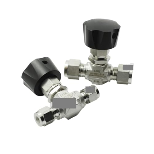 1PC Fit 1/4" OD Tube Compression Needle Valve Crane 316 Stainless Steel Gas Flow Control Forged 3000 PSI von GHNQBAHID