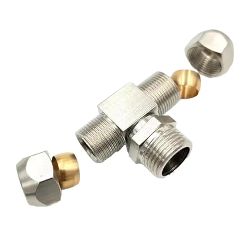 1PC Fit 10mm Tube O/D -1/2" BSPP Male Middle Tee Nickel Brass Ferrule Pneumatic Fitting von GHNQBAHID
