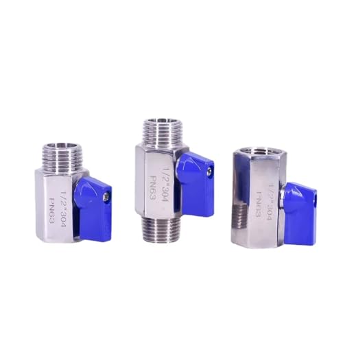 1pc 1/8" BSP Male To Male Ball Valve SUS 304 Stainless Steel Homebrew von GHNQBAHID