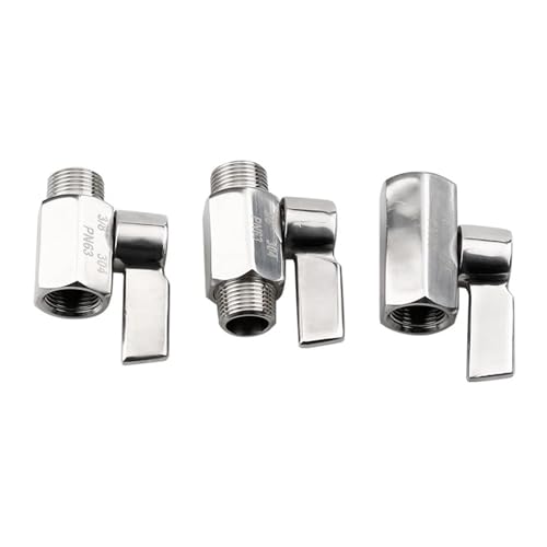 1pc SU304 Stainless Steel Ball Valve 3/8" BSP Male to Female Thread 2 Way Ball Valve von GHNQBAHID