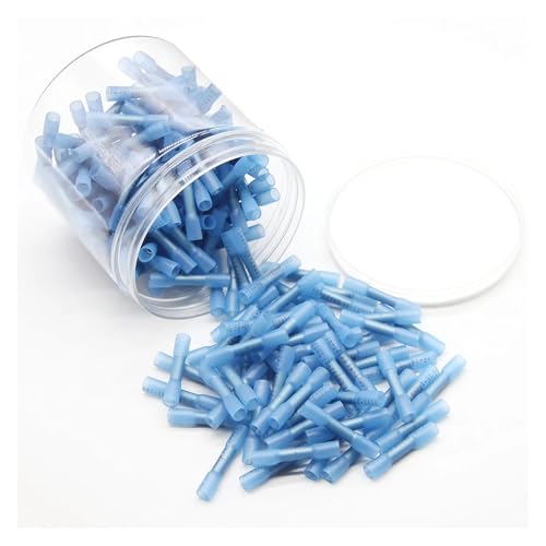 200PCS Heat Shrink Butt Connectors Blue Electrical Connectors Kit - Automotive Marine Crimp Connectors 16-14 AWG von GHNQBAHID