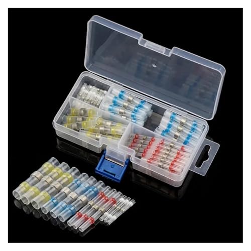 GHNQBAHID 100pcs Insulated Heat Shrink Soldering Terminals Solder Sleeve Tube Electrical Wire Butt Connectors for 0.25-6.0mm2 von GHNQBAHID