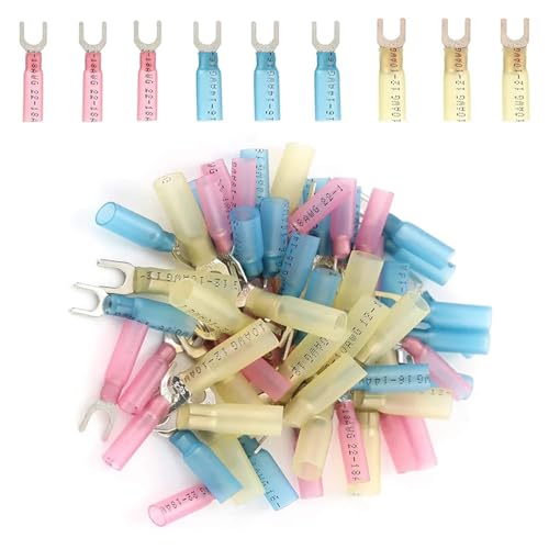 GHNQBAHID 120PCS U Type Terminal Heat Shrink Fork Terminal Insulated Spade Crimping Connector AWG22-10 0.5-6.0mm² GHNQBAHID 120PCS U Type Terminal Heat Shrink Fork Terminal Insulated Spade Crimping Connector AWG22-10 0.5-6.0mm² von GHNQBAHID