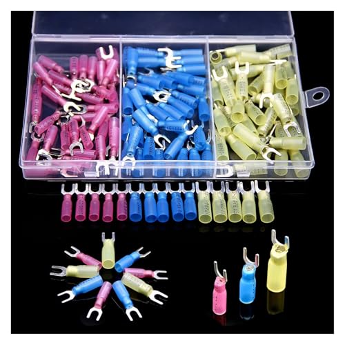GHNQBAHID 120Pcs Heat Shrink Butt Wire Terminals U-Type Wire Connector Heat Shrink Spade Fork Connectors Insulated Terminal GHNQBAHID 120Pcs Heat Shrink Butt Wire Terminals U-Type Wire Connector Heat Shrink Spade Fork Connectors Insulated Terminal von GHNQBAHID