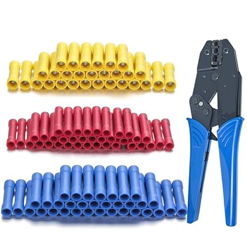 GHNQBAHID 150pcs PVC Insulated Straight Wire Butt Connectors Electrical Cable Cold Press Crimp Terminals Set BV1.25 BV2 BV5.5 with Pliers GHNQBAHID 150pcs PVC Insulated Straight Wire Butt Connectors Electrical Cable Cold Press Crimp Terminals Set BV1.25 BV2 BV5.5 with Pliers von GHNQBAHID