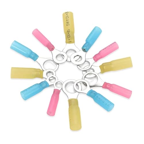 GHNQBAHID 180PCS 22-10AWG Ring Lug Heat Shrink Insulated Electrical Wiring Crimp Terminals M5 M6 M8 M10 von GHNQBAHID
