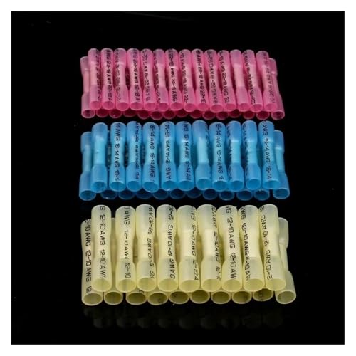 GHNQBAHID 200Pcs Insulated Electrical Straight Wire Splice Butt Connectors Heat Shrink Seal Crimp Terminals with Words GHNQBAHID 200Pcs Insulated Electrical Straight Wire Splice Butt Connectors Heat Shrink Seal Crimp Terminals with Words von GHNQBAHID