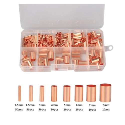 GHNQBAHID 230pcs 1.5-8mm Copper Connecting Pipe Wire Joint Small Copper Tube Intermediate Joint Direct Connection Cold Pressed Terminal GHNQBAHID 230pcs 1.5-8mm Copper Connecting Pipe Wire Joint Small Copper Tube Intermediate Joint Direct Connection Cold Pressed Terminal von GHNQBAHID