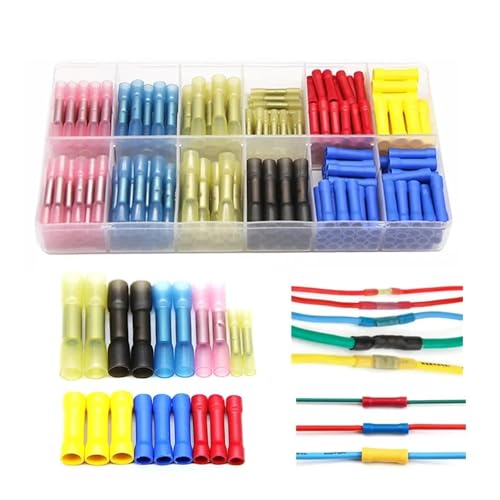 GHNQBAHID 240PCS Assorted Heat Shrink Butt Wire Connectors Insulated Seal Crimping Connectors Crimp Terminals 10-26AWG von GHNQBAHID