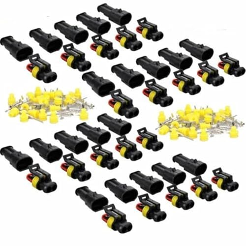 GHNQBAHID 240pcs 20 Sets 2 Pin Way AMP Seal Waterproof Electrical Wire Connector Terminals for Car Waterproof Connector von GHNQBAHID