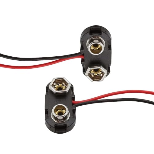 GHNQBAHID 2Pcs T-Type 9V Battery Snap Clips Connector Battery Clip Holder Length 15CM GHNQBAHID 2Pcs T-Type 9V Battery Snap Clips Connector Battery Clip Holder Length 15CM von GHNQBAHID