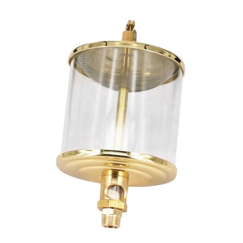 GHNQBAHID 3/8" BSP Male x 3" Outer Diameter Brass Sight Gravity Drip Feed Oil Cup Oil Filling Cup Glass Oil Cup von GHNQBAHID