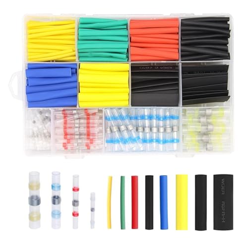 GHNQBAHID 360PCS Assortment Electrical Wire Connectors Heat Shrink Solder Seal Wire Terminals & Heat Shrinking Tubing kit von GHNQBAHID