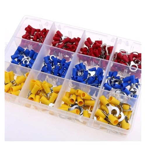 GHNQBAHID 360PCS Insulated Ring Terminals M4/M5/M6/M8 Cold-Pressed Electrical Wire Cable Crimp Connectors 22-10 AWG Kit GHNQBAHID 360PCS Insulated Ring Terminals M4/M5/M6/M8 Cold-Pressed Electrical Wire Cable Crimp Connectors 22-10 AWG Kit von GHNQBAHID