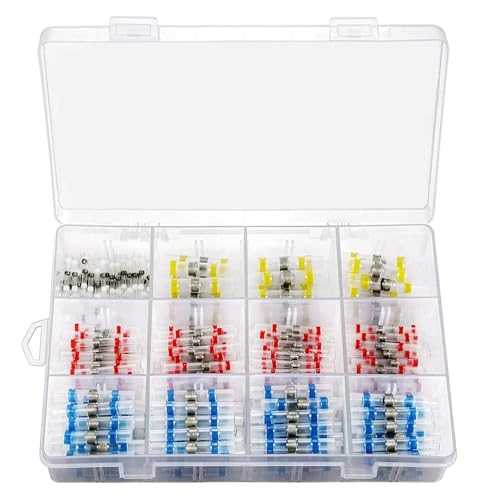 GHNQBAHID 400PCS Heat Shrink Soldering Sleeve Terminals Insulated Butt Wire Connectors Electrical Wire Soldered Terminals von GHNQBAHID
