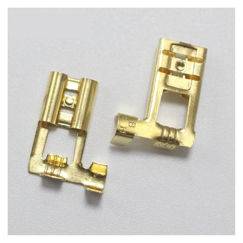 GHNQBAHID 50pcs 6.3 Crimp Terminal 6.3mm Flag Type Uninsulated Spring Connector Right Angle Female Cold Terminal GHNQBAHID 50pcs 6.3 Crimp Terminal 6.3mm Flag Type Uninsulated Spring Connector Right Angle Female Cold Terminal von GHNQBAHID