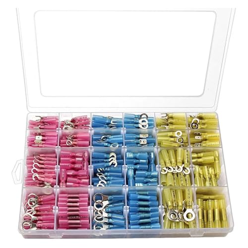 GHNQBAHID 540PCS Assorted Crimp Terminal Insulated Ring Butt Spade Heat Shrink Electrical Wire Connectors for Marine Automotive GHNQBAHID 540PCS Assorted Crimp Terminal Insulated Ring Butt Spade Heat Shrink Electrical Wire Connectors for Marine Automotive von GHNQBAHID
