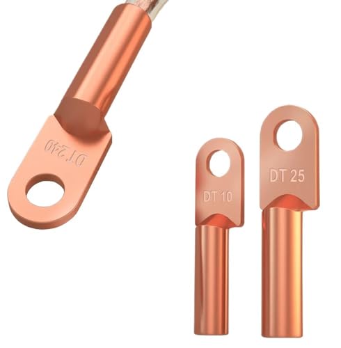 GHNQBAHID DT-300 Wire Terminal Copper Crimp Splice Silver Tin Plated Block Bolt Hole Nose Tube Cable Connector 5PCS von GHNQBAHID