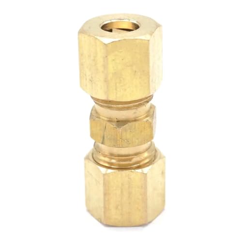 GHNQBAHID Fit 1/4" x 1/4" Tube OD Straight Compression Union Brass Pipe Fitting Connector von GHNQBAHID
