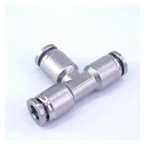 GHNQBAHID Fit Tube O.D 6mm Pneumatic Tee Branch 304 Stainless Steel Connector Quick Fittings von GHNQBAHID