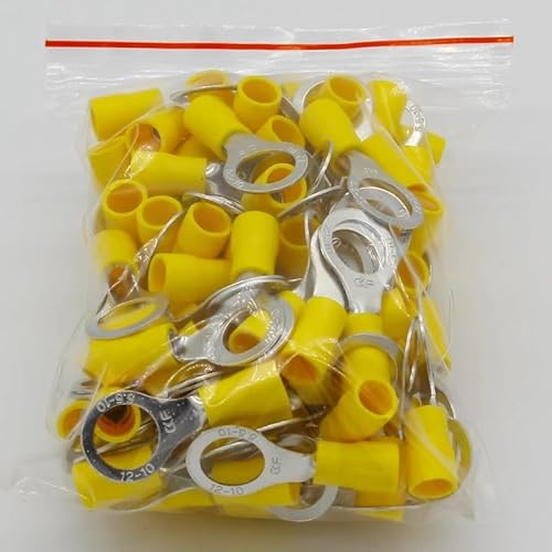 GHNQBAHID RV5.5-10 Yellow Ring Insulated terminal Suit 4-6mm2 Cable Wire Connector 50PCS/Pack Cable Crimp Terminal RV5-10 RV GHNQBAHID RV5.5-10 Yellow Ring Insulated terminal Suit 4-6mm2 Cable Wire Connector 50PCS/Pack Cable Crimp Terminal RV5-10 RV von GHNQBAHID