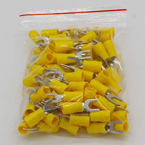 GHNQBAHID SV5.5-5 Yellow Furcate Terminal Cable Wire Connector 100PCS Fork Type Insulated Wiring Terminals Yellow for AWG 12-10 SV5-5 SV GHNQBAHID SV5.5-5 Yellow Furcate Terminal Cable Wire Connector 100PCS Fork Type Insulated Wiring Terminals Yellow for AWG 12-10 SV5-5 SV von GHNQBAHID