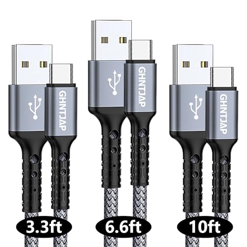 GHNTJAP USB C Kabel, [3 Stück 1M+2M+3M] Ladekabel USB C Nylon Geflochten Schnellladekabel,USB A auf USB C Kabel für iPhone 16 15 Pro Max,Galaxy S24 S23 S22,Huawei P60,Xperia XZ von GHNTJAP