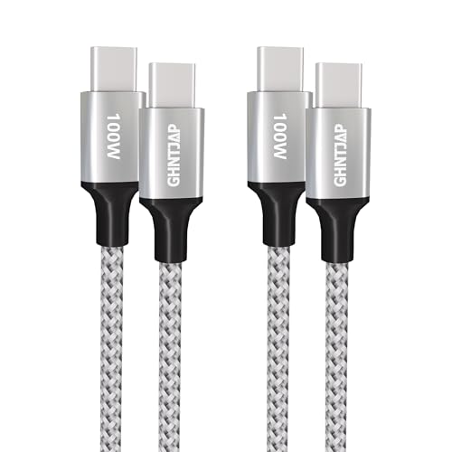 GHNTJAP USB C auf USB C Kabel 0.3M,[2Stück] 100W USB-C Kabel PD 3.0 Schnellladekabel Nylon Typ C Ladekabel für iPhone 16/15,Galaxy S24,iPad Pro,MacBook,Pixel von GHNTJAP