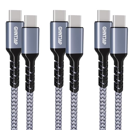 GHNTJAP USB C auf USB C Kabel 0.5M,[3 Stück] 60W USB-C Kabel PD Schnellladekabel Nylon Type C Ladekabel für iPhone 16/15,Galaxy S24 S23 S22 S21,iPad Pro,MacBook,Pixel von GHNTJAP