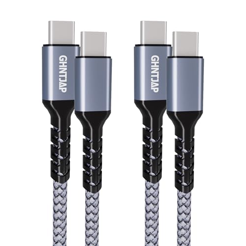 GHNTJAP USB C auf USB C Kabel 2M,[2 Stück] 60W USB-C Kabel PD Schnellladekabel Nylon Type C Ladekabel für iPhone 16/15,Galaxy S24 S23 S22 S21,iPad Pro,MacBook,Pixel von GHNTJAP