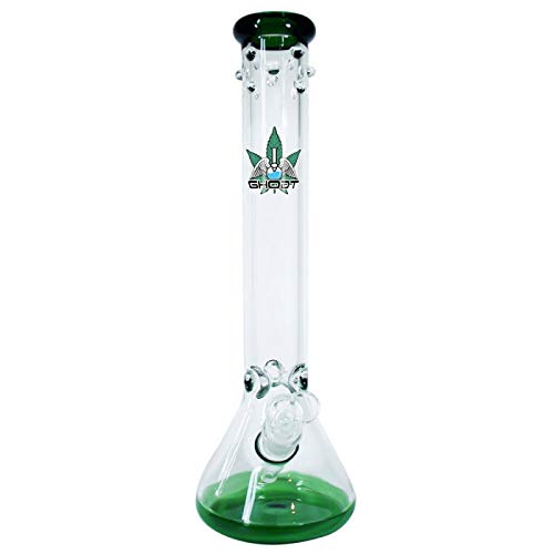 GHODT Bong 7mm Glas Eisfach Pearls 40cm Grün Glasbong 18.8 - inklusive Sieb - Für den Gebrauch von Kräuter- und Tabakwaren von GHODT