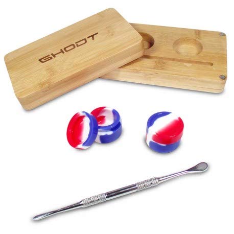 GHODT Dabbing Box aus Bambus | mit 2 Silikondosen und Pinzette | mit Deckel von GHODT