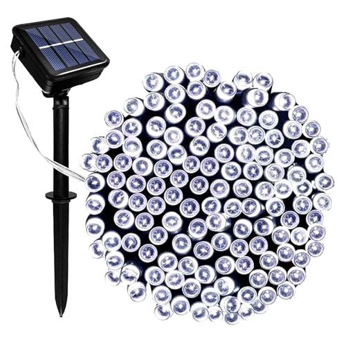 GHONLZIN Solar Lichterkette Aussen, Wasserdicht Solarlichterkette 12 Meter 8 Modi 100 LED Solar Lichterkette Garten Solarbetriebene Lampe für Draußen Party Hochzeit Weihnachts Dekoration von GHONLZIN