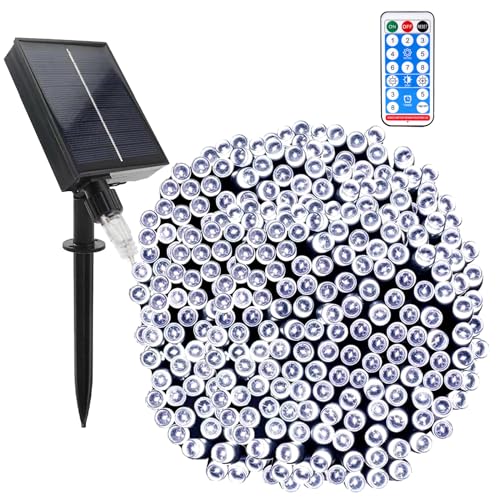 GHONLZIN Solar Lichterkette Aussen, Wasserdicht Solarlichterkette mit Fernbedienung 22 Meter 8 Modi 200 LED Solar Lichterkette Garten für Draußen Party Hochzeit Weihnachts Dekoration von GHONLZIN