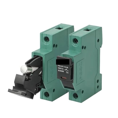 1P Din-Schiene Automatische DC PV Solar Sicherung 1-32A 10x38mm 1000V Elektronische Solar Sicherungshalter mit Sicherungen TÜV Zertifikat Schmelzsicherungen(No Light With Fuse,12A) von GHOUNP