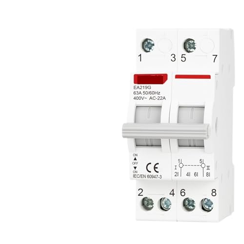 2P 63A 400V Din-Schiene MTS Dual Power Manueller Transfer-Trennschalter Interlock-Leistungsschalter Trennschalter(63A) von GHOUNP