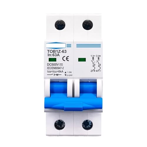 2P DC MCB 6KA 500V Mini-Leistungsschalter 3A 6A 10A 16A 20A 25A 32A 40A 50A 63A Y-Anschluss(3A) von GHOUNP