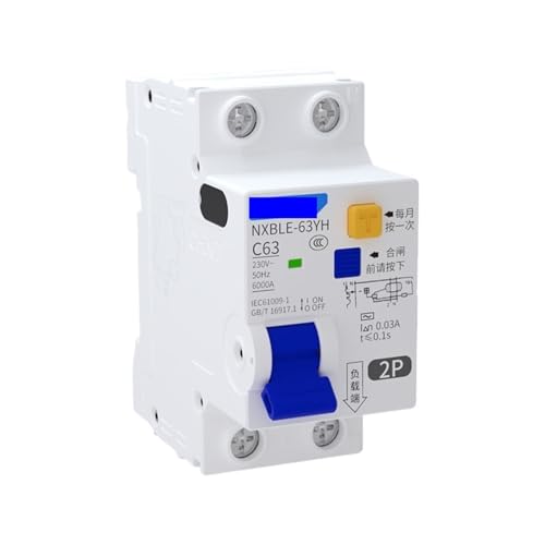 30mA RCBO 16A 20A 25A 32A 40A 50A 2P NXBLE-63YH Fehlerstrom-Schutzschalter Differentialschalter USV 12V(50A) von GHOUNP