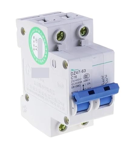 AC Leitungsschutzschalter 2P 6A 10A 16A 20A 25A 32A 40A 50A 63A 230~400V MCB 2-polig Solarenergie Photovoltaik PV AC Air Switch (AC 20A) von GHOUNP