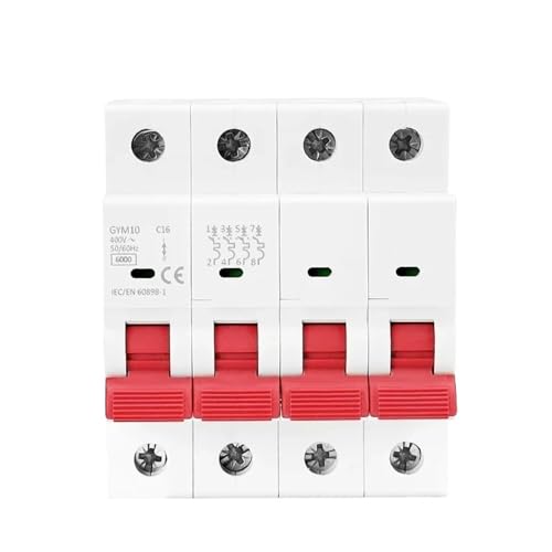 GYM10 4-poliger Mini-Leistungsschalter 6A-63A Din-Schienen-MCB mit EIN/AUS 6KA MCB(20A) von GHOUNP