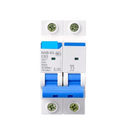 MCB NXB-63 2P 2A 10A 16A 32A 40A 63A Leitungsschutzschalter C-Kurve AC 230/400V DIN-Schienenmontage Miniatur-Haushalt(63A) von GHOUNP