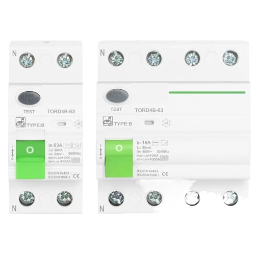 RCD FI-SCHUTZSCHALTER Typ B Fehlerstromschutzschalter Evse 2P 4P AC 40a 63a 30ma 100ma 300ma 10KA Din-schiene 230V(2P,40A) von GHOUNP