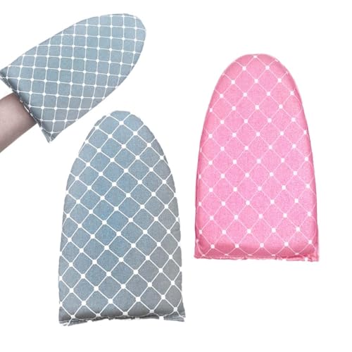 GHPKOTW 2 Stück Garment Steamer Ironing Gloves with Finger Loop, Waterproof Anti Steam Mitt, steam Glove, Heat Resistant Garment Steamer Mitt Accessories for Clothes (Blau/Rosa) von GHPKOTW