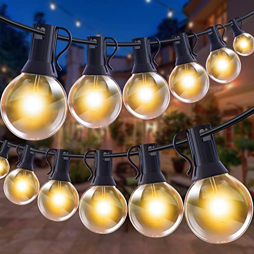 LED Lichterkette Außen - 30M Outdoor Lichterkette Strom 50+2 LED Glühbirnen Wetterfest IP44 Wasserdicht Balkon Lichterketten Innen Aussen Lichterketten für Terrasse Garten Hochzeiten Partys (30M 50+2) von GHUSTAR