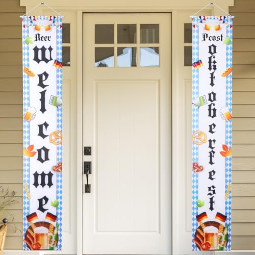 2 Stück Oktoberfest Deko Banner, 180 x 30cm Bayerische Banner, Hängende Bayern Türbanner, Bierfest Dekoration für Türen, Wände, Balkone, Zelte 2 Stück Oktoberfest Deko Banner, 180 x 30cm Bayerische Banner, Hängende Bayern Türbanner, Bierfest Dekoration für Türen, Wände, Balkone, Zelte von GHVACZS