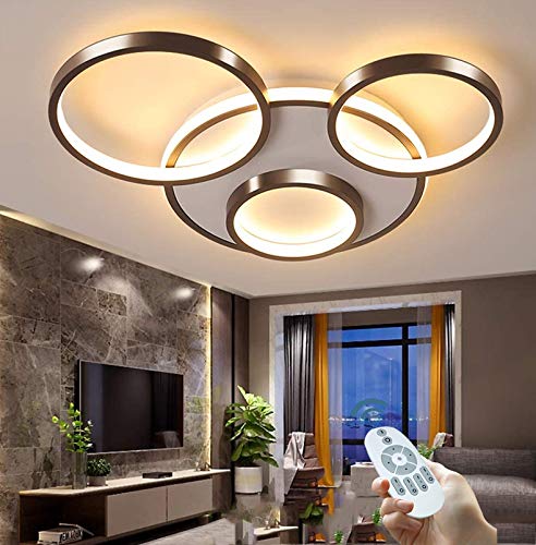 Deckenleuchte LED Modern Groß Wohnzimmerlampe Dimmbar Fernbedienung Deckenlampe Ring Design Decke Schlafzimmerlampe Deckenlicht Acryl Lampenschirm Esszimmer Küche Leuchte Büro Pendelleuchte,4 heads von GHY