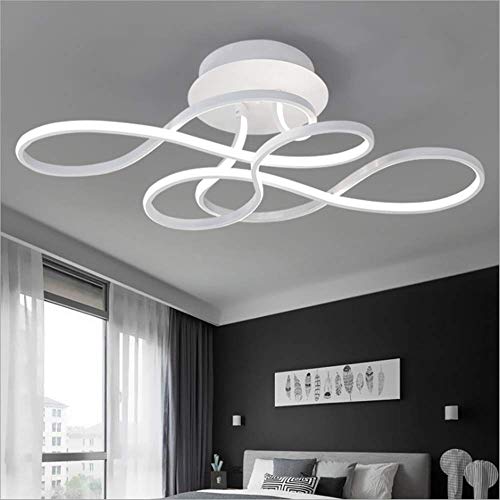 GHY LED Deckenleuchte Modern Wohnzimmerlampe Creative Aluminium Acryl Design Lampe Decke Fixture Beleuchtung Innen Dekorative Deckenbeleuchtung Für Schlafzimmer Küche Büro,Weiß,70x40cm/110W von GHY