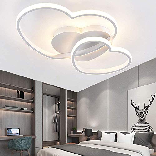 GHY LED Deckenleuchte Für Kinder Acryl Herz Form Design Moderne Deckenlampe Für Schlafzimmer Pendelleuchte Warme Romantische Hochzeitszimmer Dekolampe Babylampe Kinderlampe,Weiß von GHY